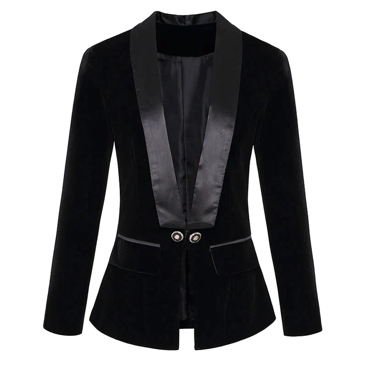 Velvet Ladies Blazer - Vivienne-Black-S-Nora Luxe