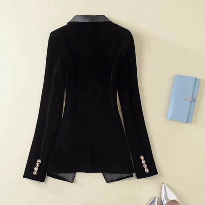 Velvet Ladies Blazer - Vivienne-Black-XS-Nora Luxe