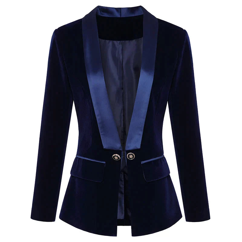 Velvet Ladies Blazer - Vivienne-Black-XS-Nora Luxe