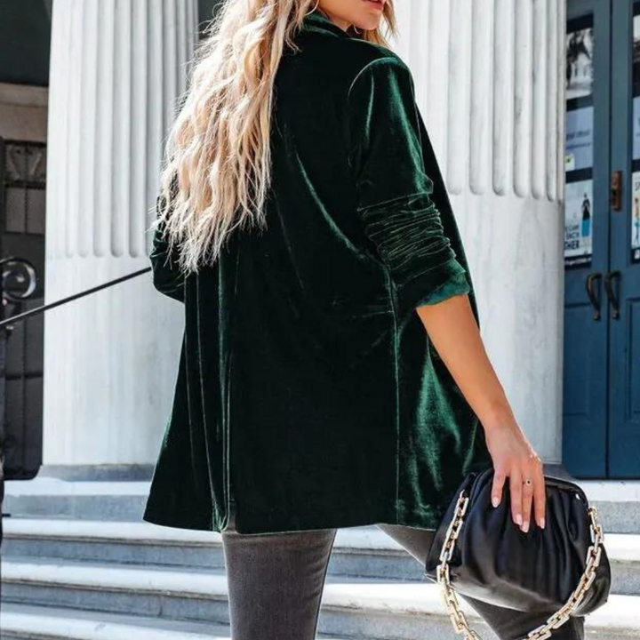 Velvet Ladies' Coat with Luxurious Look - Celestine-Burgundy-XS-Nora Luxe