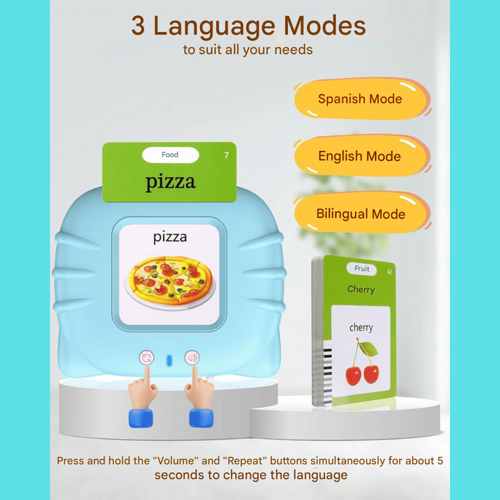 VerbaLingo - Educational Cards in Spanish and English-Blue-224 words-Nora Luxe