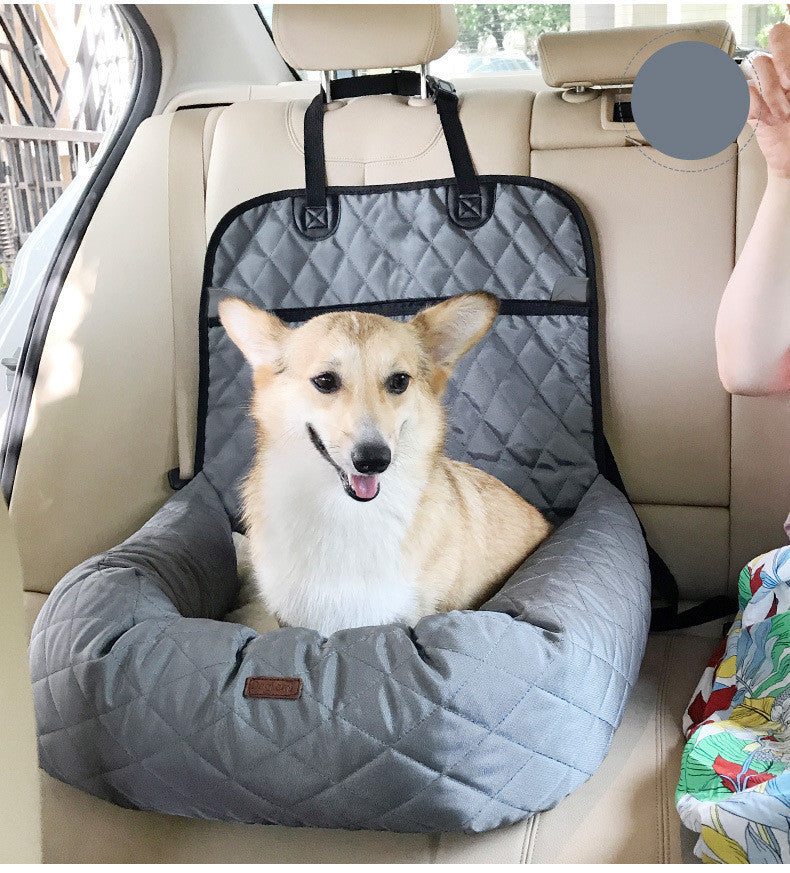 Versatile Dog Car Seat - SafeRide-Gray-Nora Luxe