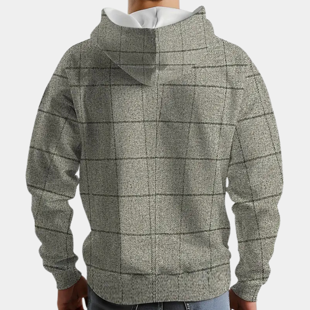 Versatile Men's Hoodie with Check Pattern - Lucian-S-Nora Luxe