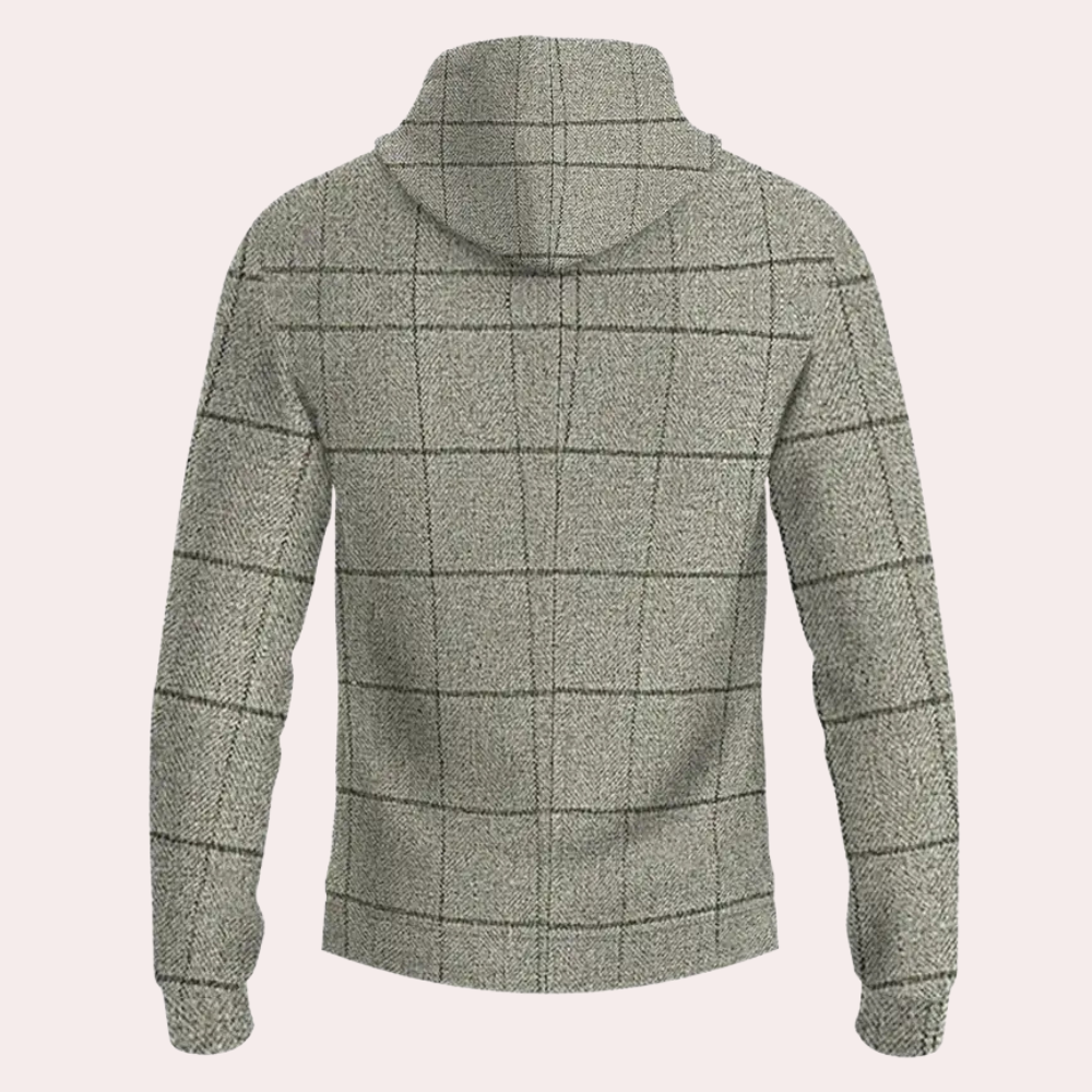 Versatile Men's Hoodie with Check Pattern - Lucian-S-Nora Luxe