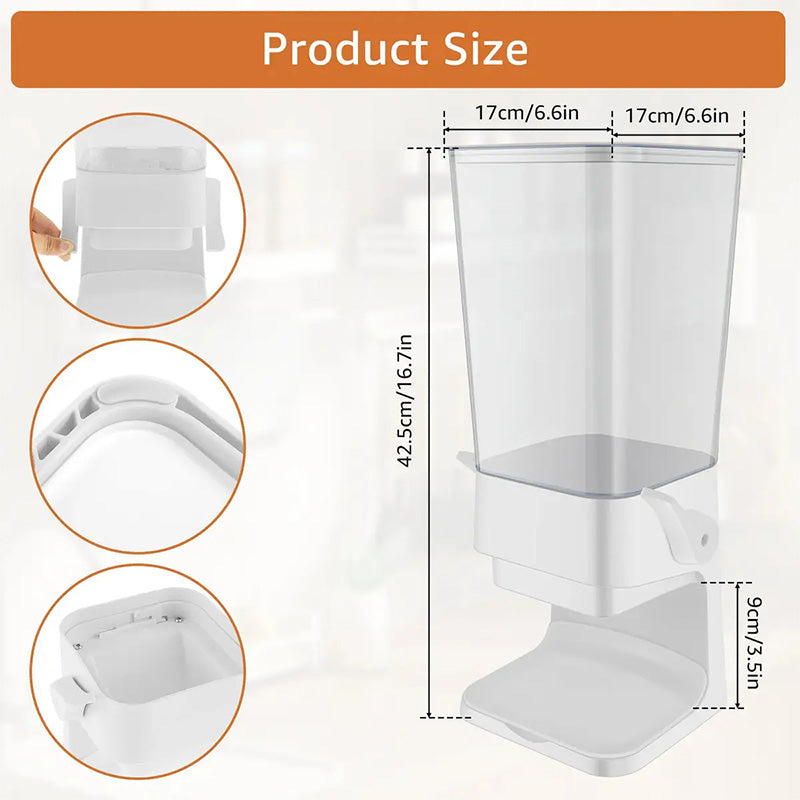 Vertical Grain Dispenser - CerealKeeper-Black-Nora Luxe