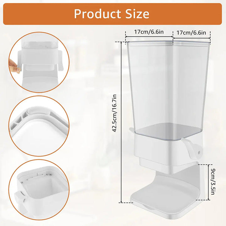 Vertical Grain Dispenser - CerealKeeper-Black-Nora Luxe