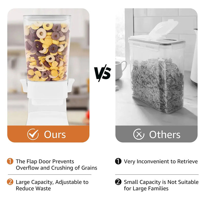 Vertical Grain Dispenser - CerealKeeper-Black-Nora Luxe