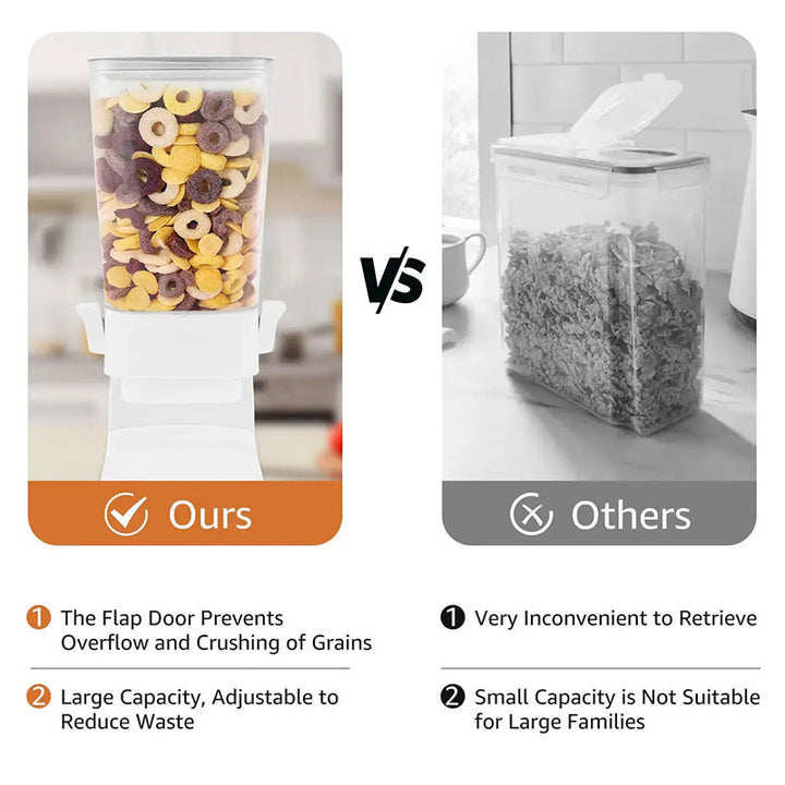 Vertical Grain Dispenser - CerealKeeper-Black-Nora Luxe