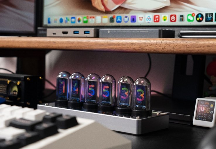 Vertical LED Nixie Table Clock – Chronix-White-The Livary