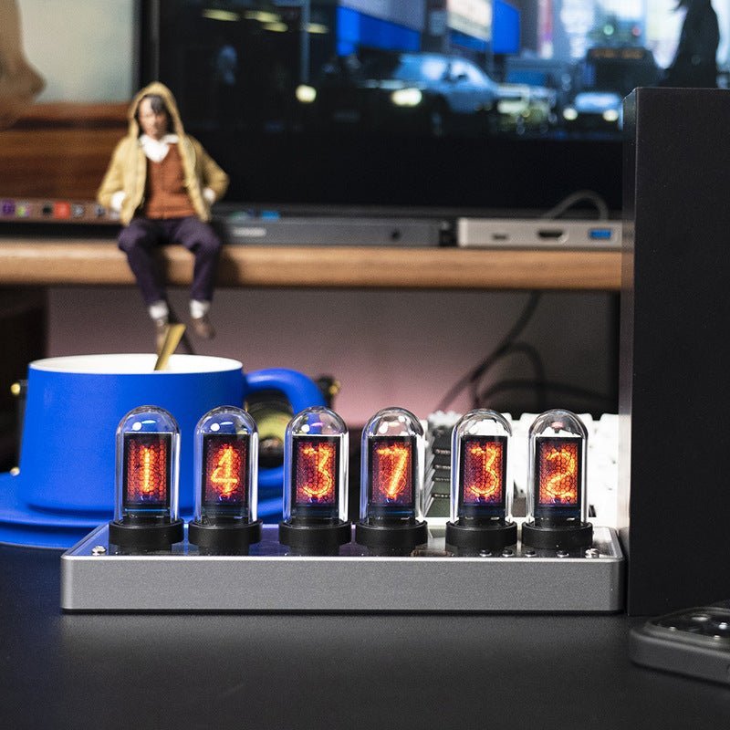 Vertical LED Nixie Table Clock – Chronix-White-The Livary