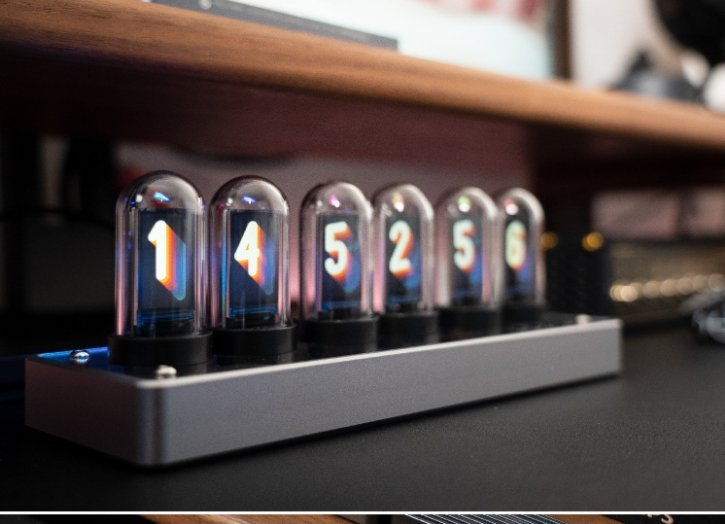 Vertical LED Nixie Table Clock – Chronix-White-The Livary