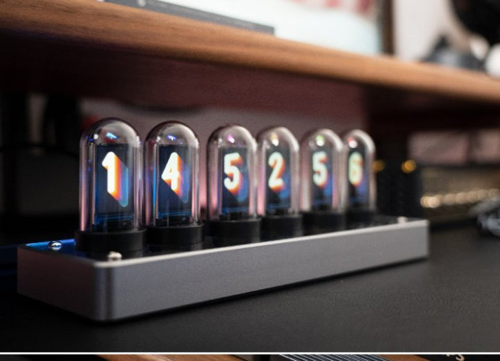 Vertical LED Nixie Table Clock – Chronix-White-The Livary