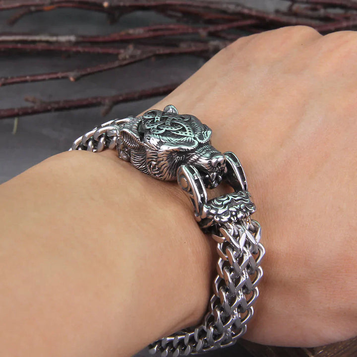 Viking Hunter Bracelet | Unique Nordic Design-Berserker – The Bear-Small 19cm-Nora Luxe