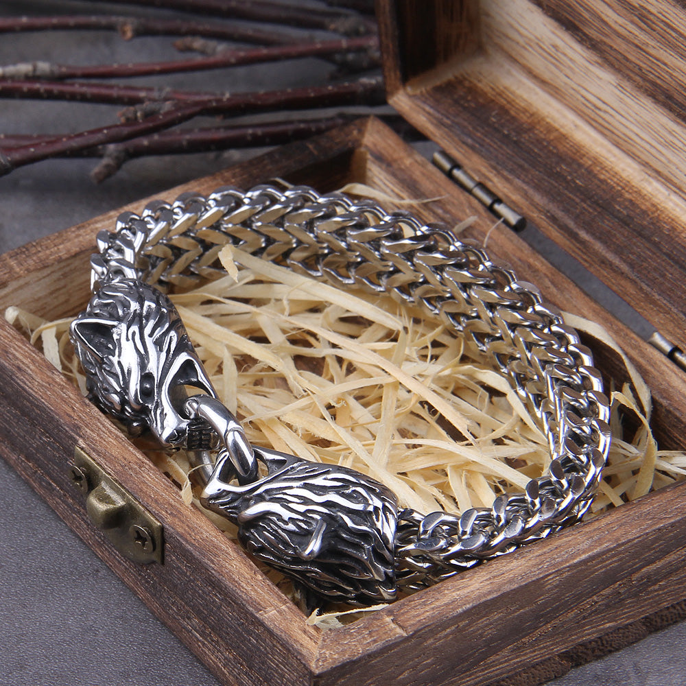 Viking Wolf Charm Bracelet – Ragnar-19cm-The Livary
