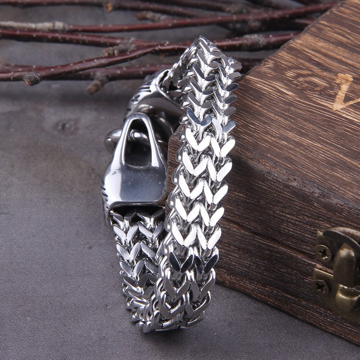 Viking Wolf Charm Bracelet – Ragnar-19cm-The Livary