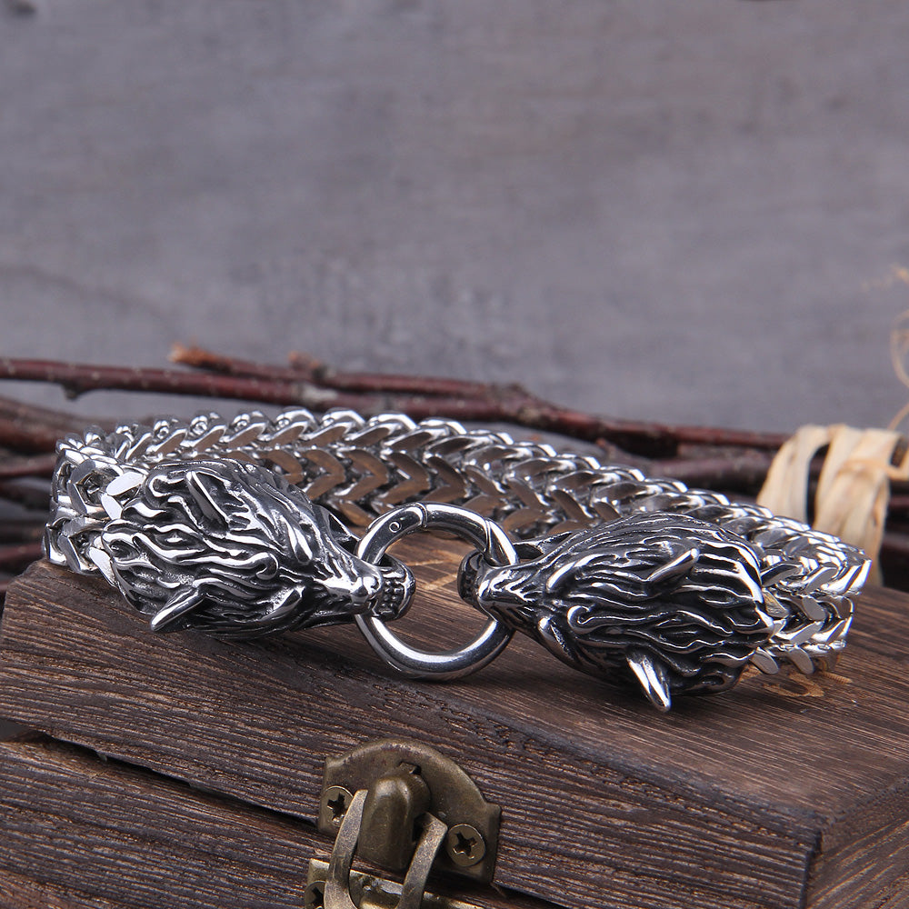 Viking Wolf Charm Bracelet – Ragnar-19cm-The Livary