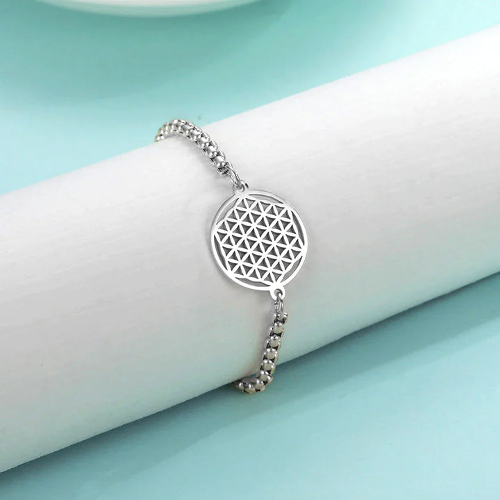 Vintage Chakra Flower Of Life Bracelet-925er Silber-Nora Luxe