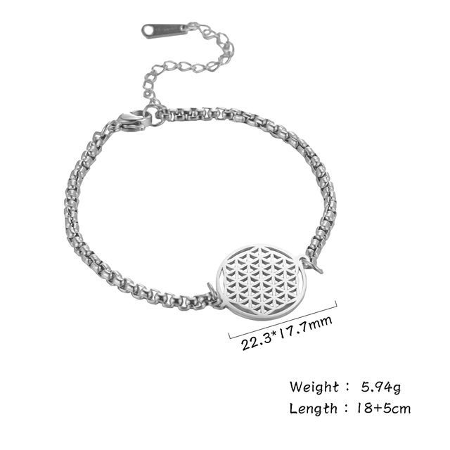 Vintage Chakra Flower Of Life Bracelet-925er Silber-Nora Luxe