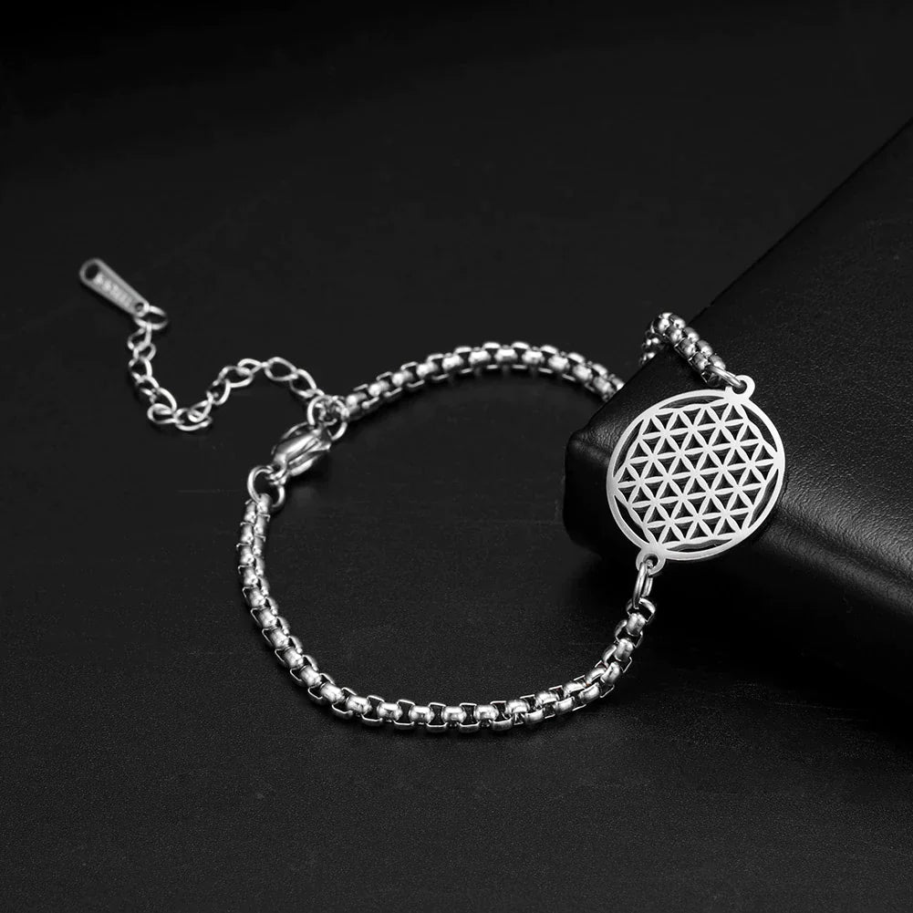 Vintage Chakra Flower Of Life Bracelet-925er Silber-Nora Luxe