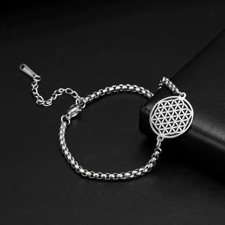 Vintage Chakra Flower Of Life Bracelet-925er Silber-Nora Luxe