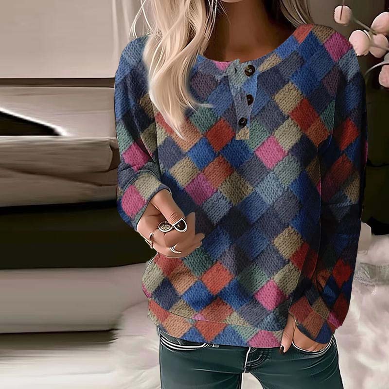 Vintage Checked Ladies Sweater - Haruka-S-Nora Luxe