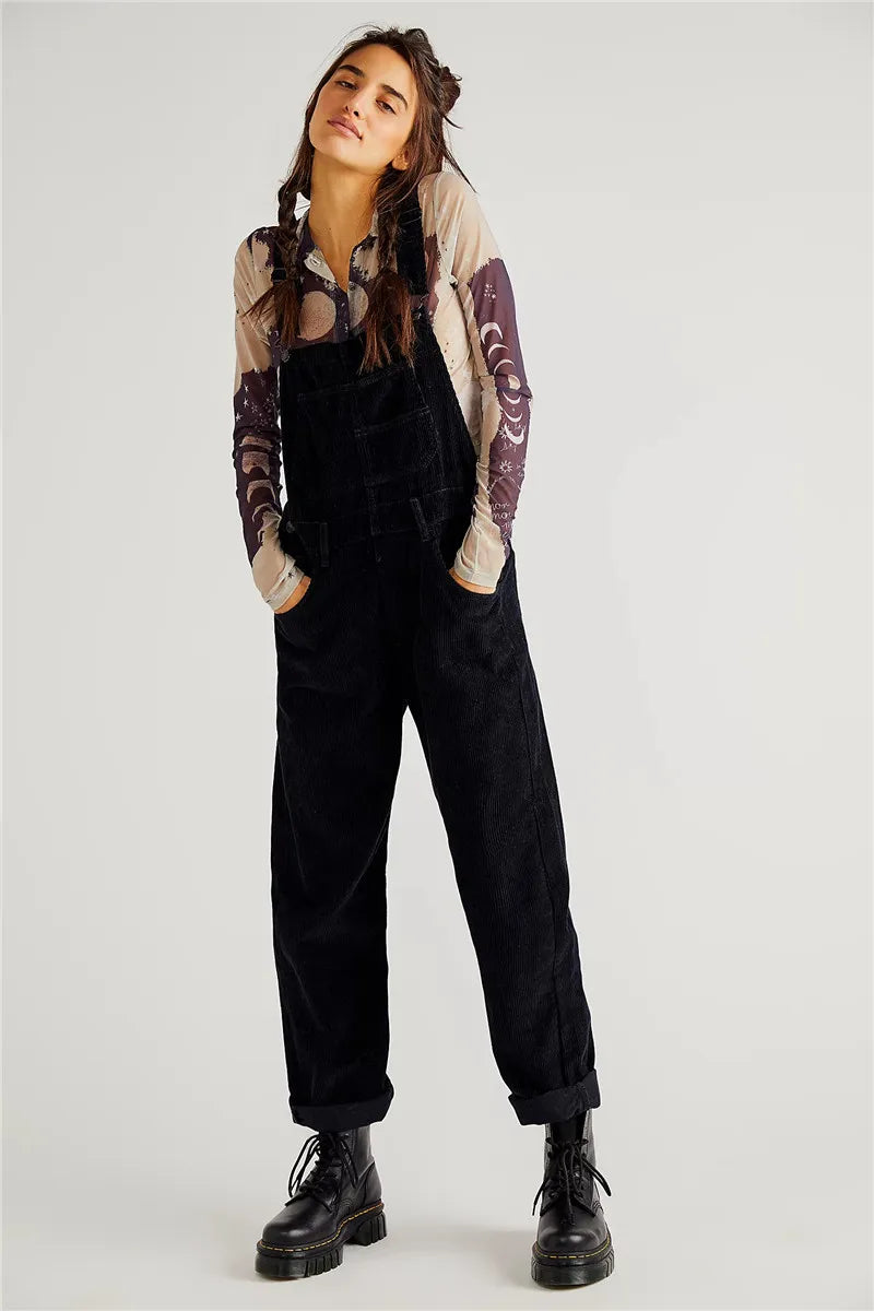 Vintage Corduroy Jumpsuit for Women - Amélie-Black-S-Nora Luxe