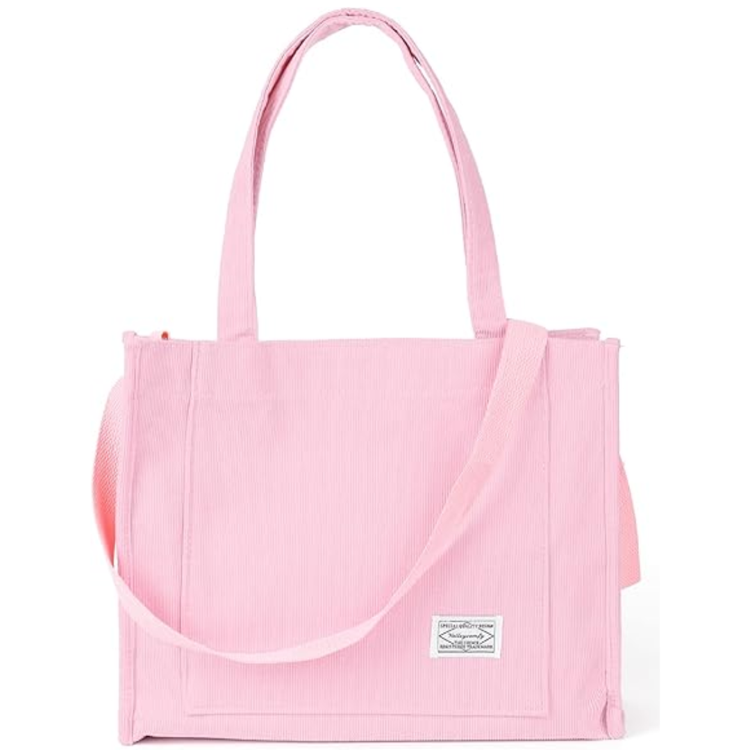 Vintage Corduroy Shoulder Bag – Alinda-Pink-Medium-Nora Luxe