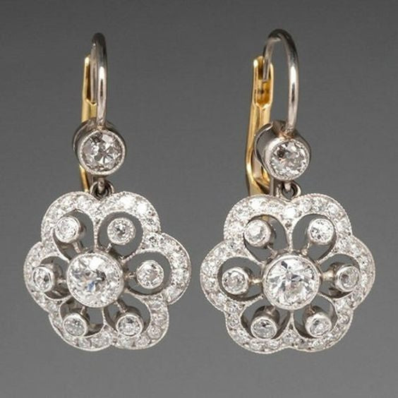 Vintage Crystal Mandala Earrings - Elena-Nora Luxe