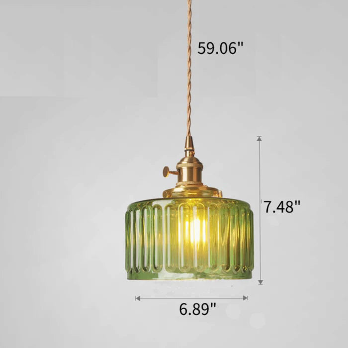 Vintage Crystal Pendant Lamp - Celeste-Green-Some Headings-Nora Luxe