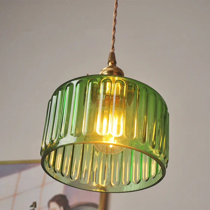 Vintage Crystal Pendant Lamp - Celeste-Green-Some Headings-Nora Luxe