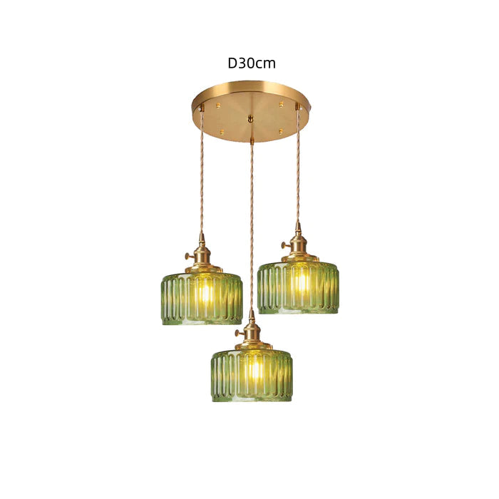 Vintage Crystal Pendant Lamp - Celeste-Green-Some Headings-Nora Luxe