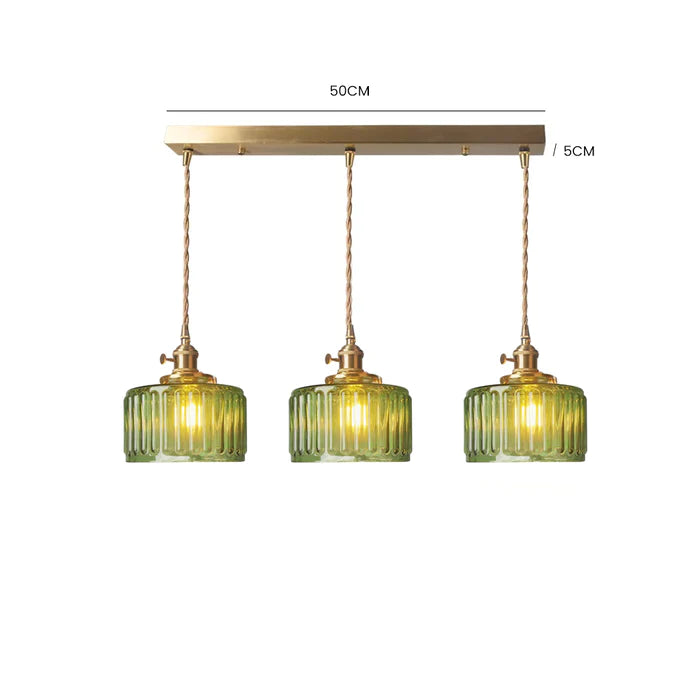 Vintage Crystal Pendant Lamp - Celeste-Green-Some Headings-Nora Luxe