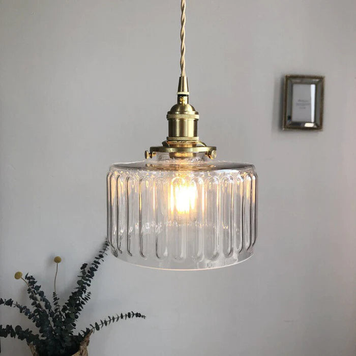 Vintage Crystal Pendant Lamp - Celeste-Green-Some Headings-Nora Luxe