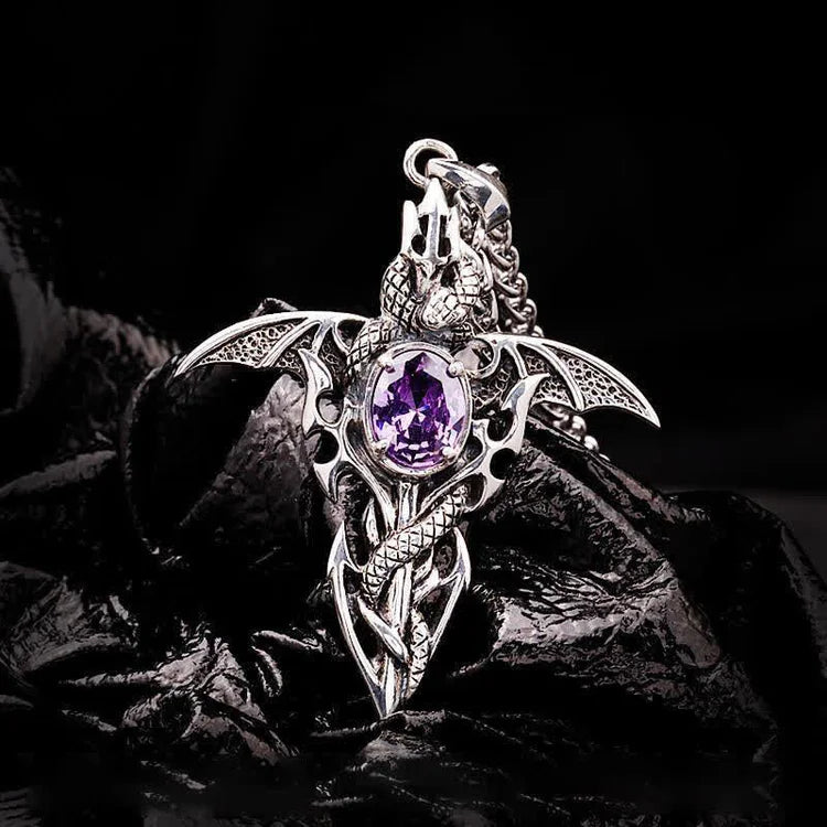 Vintage Demon Crystal Necklace-Nora Luxe