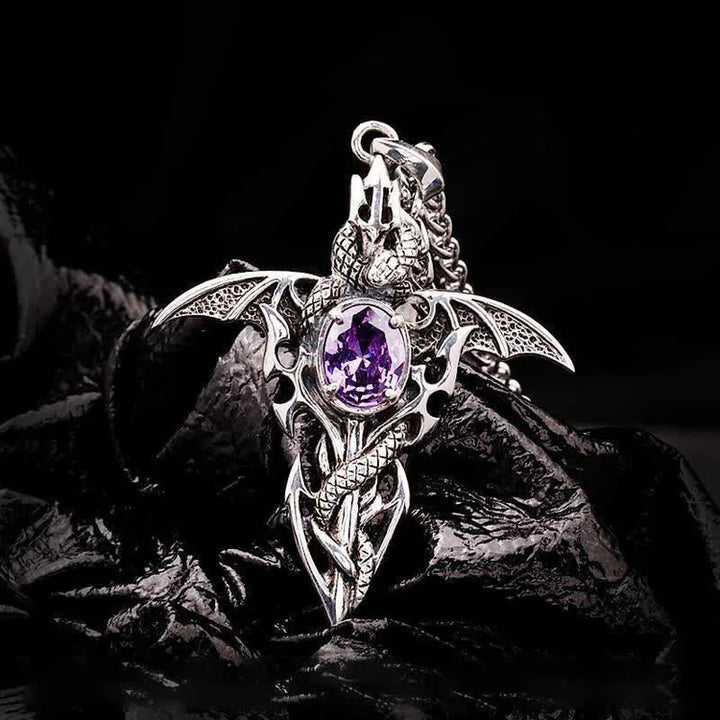 Vintage Demon Crystal Necklace-Nora Luxe