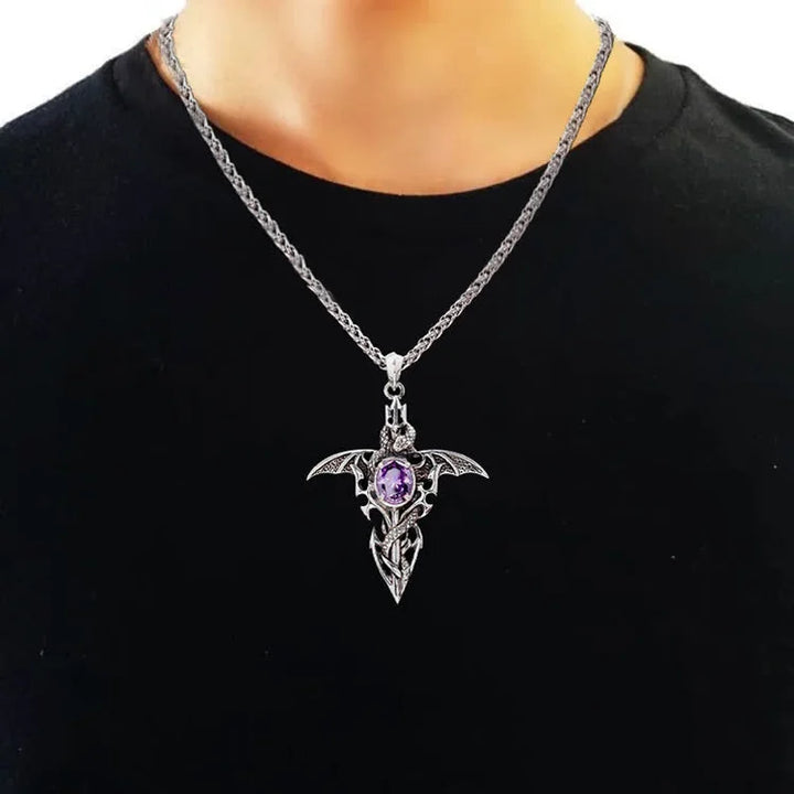 Vintage Demon Crystal Necklace-Nora Luxe