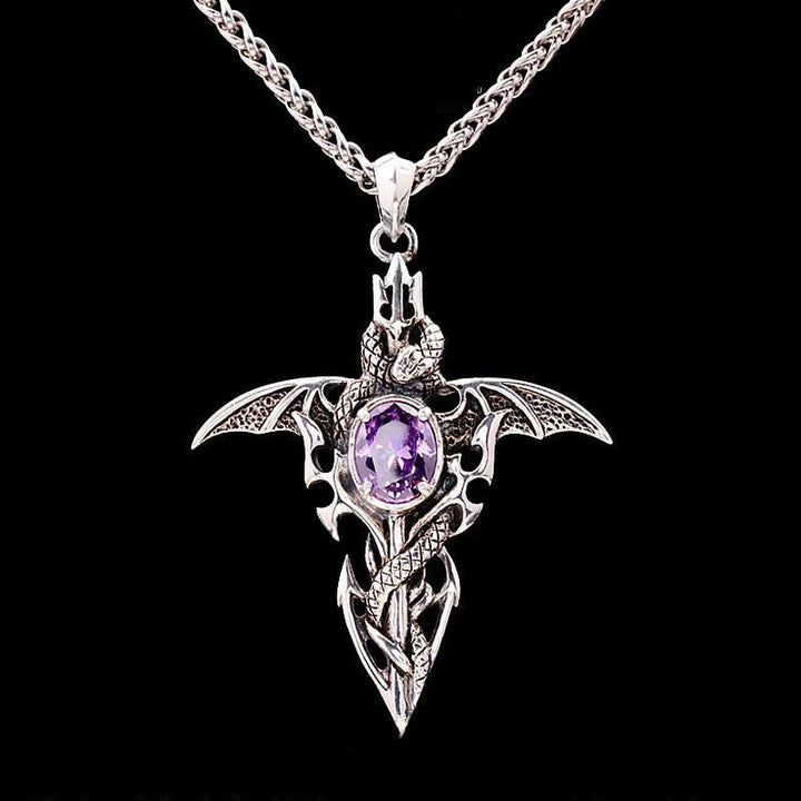 Vintage Demon Crystal Necklace-Nora Luxe