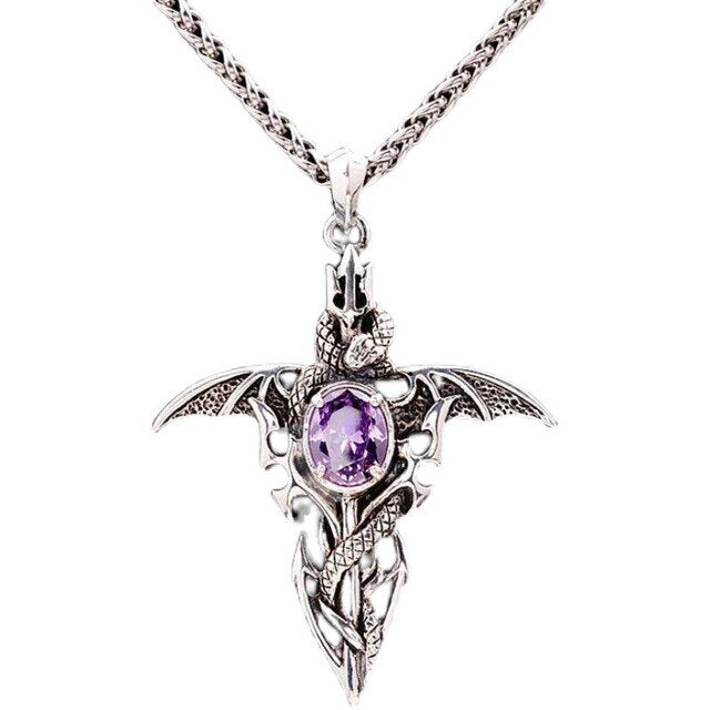 Vintage Demon Crystal Necklace-Nora Luxe