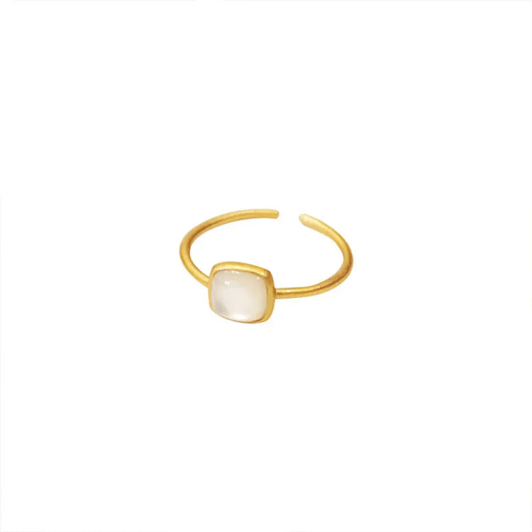 Vintage Enamel Ring - Elvira-White-Nora Luxe