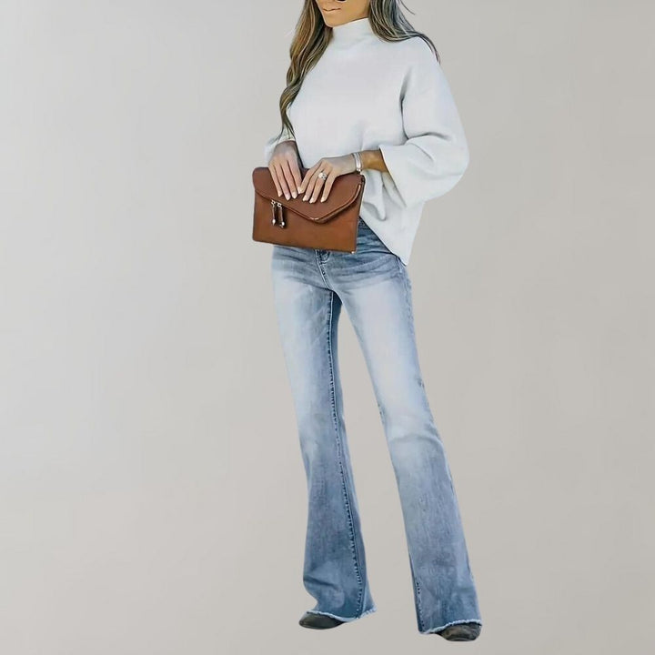 Vintage Flared Jeans - Mandy-Heavenly Blue-XS-Nora Luxe