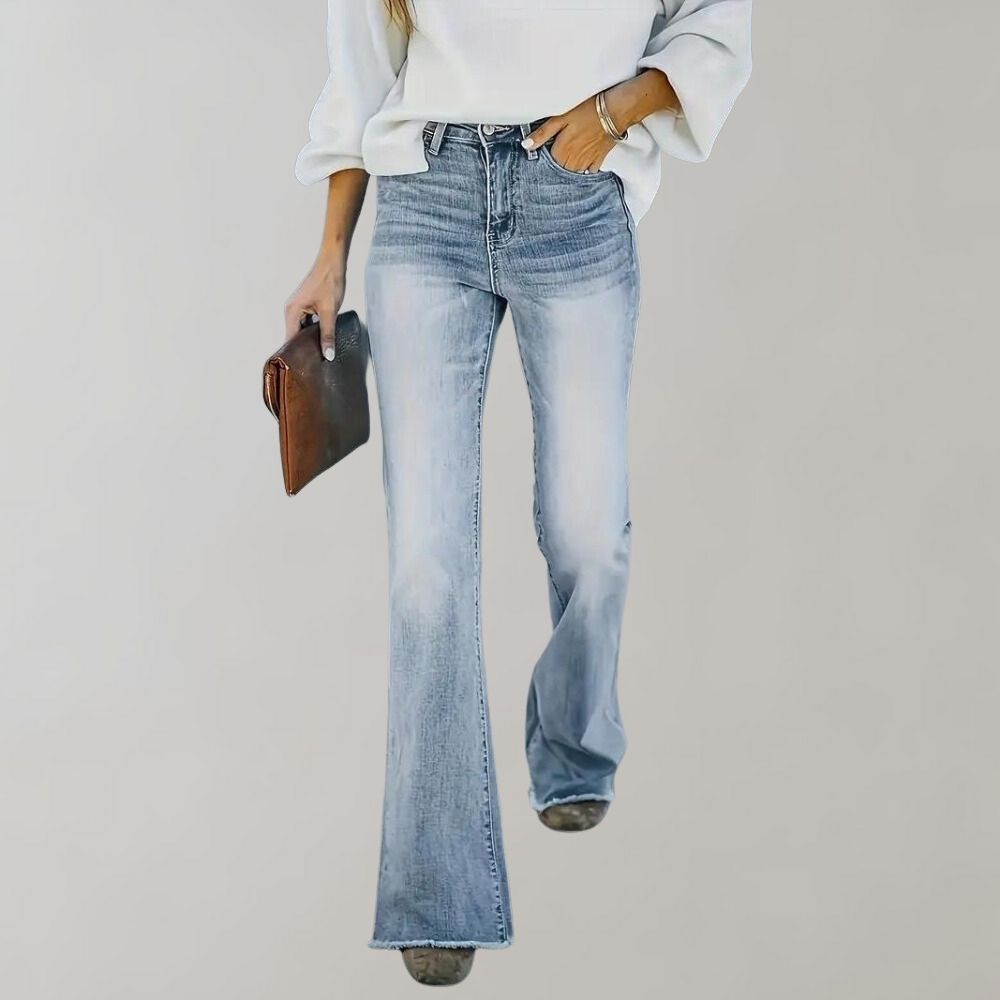 Vintage Flared Jeans - Mandy-Heavenly Blue-XS-Nora Luxe