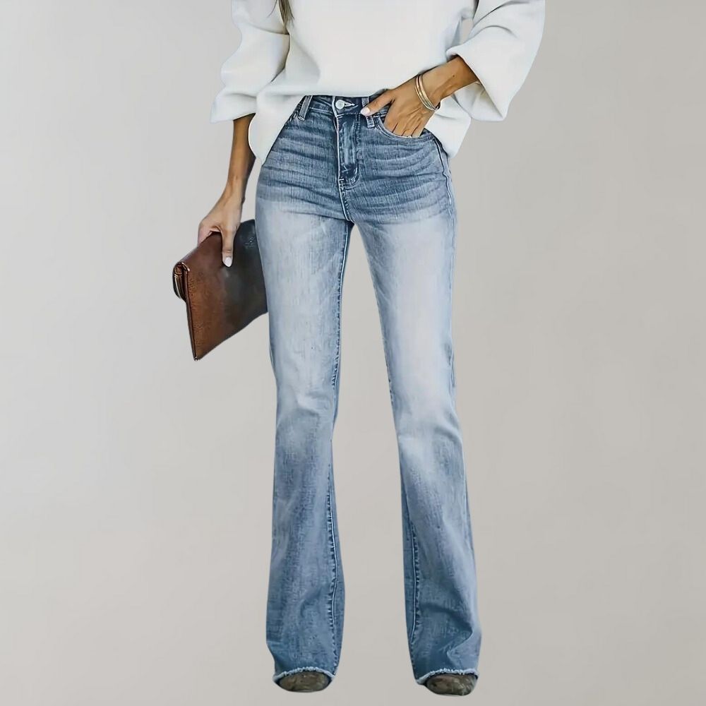 Vintage Flared Jeans - Mandy-Heavenly Blue-XS-Nora Luxe