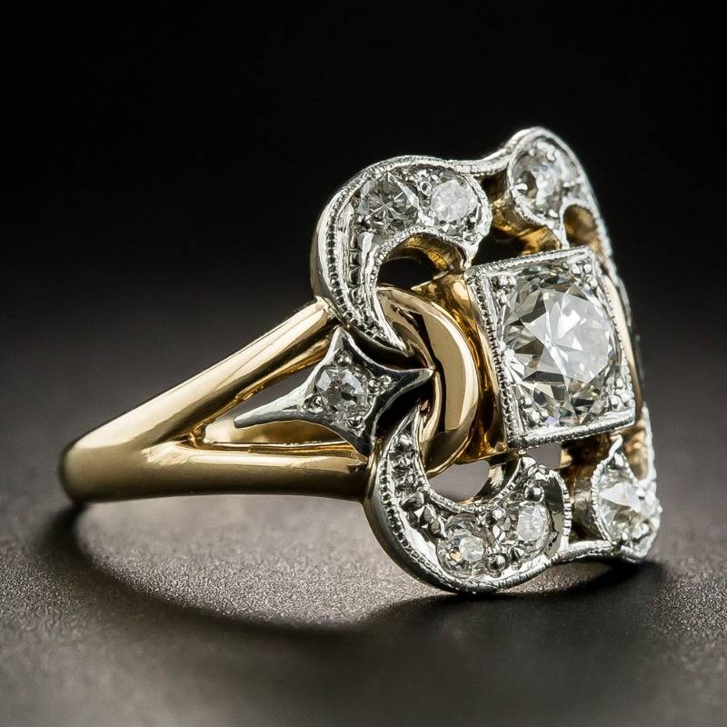 Vintage Gold Cubic Zirconia Ring - Celestine-6-Nora Luxe