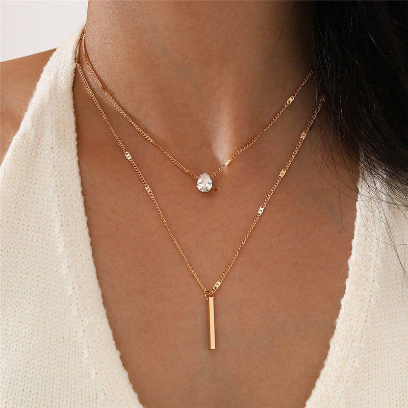 Vintage Gold Pendant Necklace Set | Sparkling Jewellery-Gold-Nora Luxe