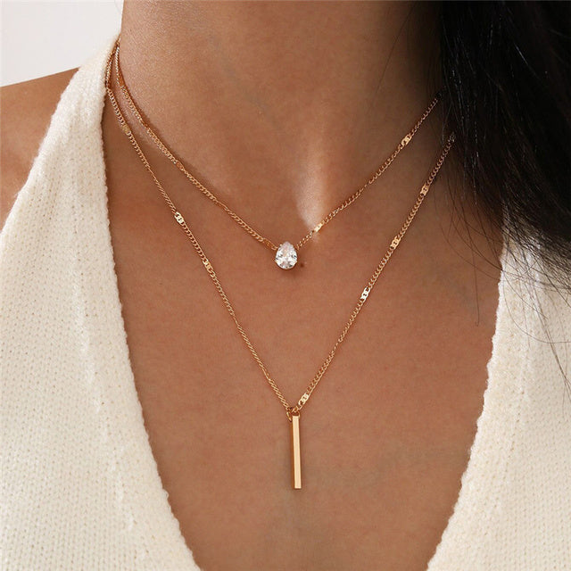 Vintage Gold Pendant Necklace Set | Sparkling Jewellery-Gold-Nora Luxe