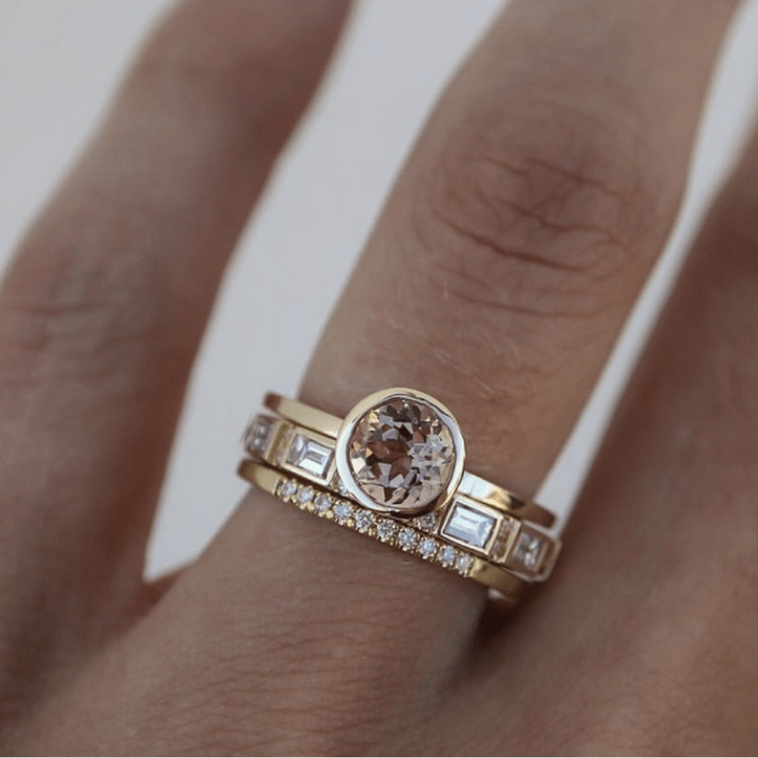 Vintage Gold Ring with Zirconia - Celine-6-Nora Luxe