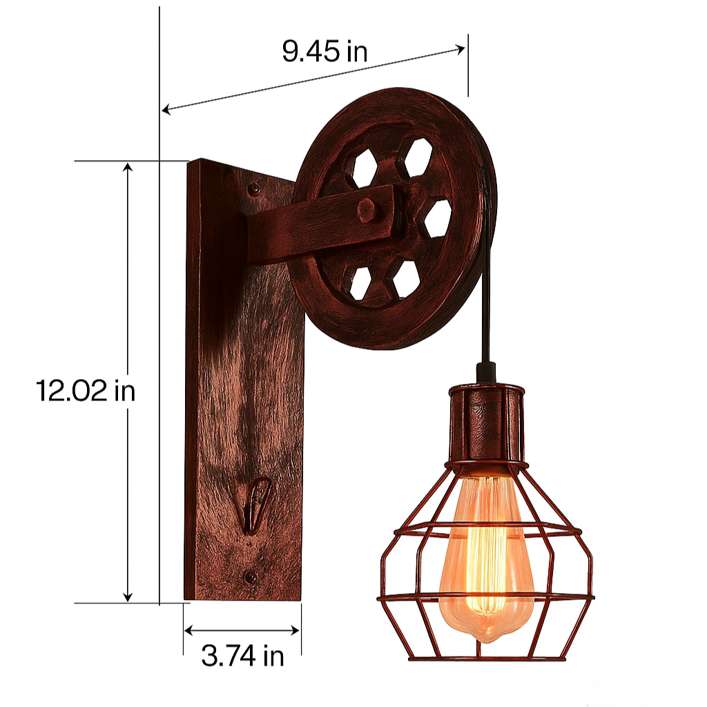 Vintage Industrial LED Wall Lamp - IronGlare-Black-Nora Luxe