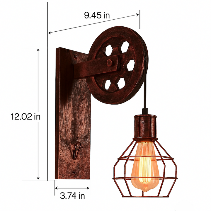 Vintage Industrial LED Wall Lamp - IronGlare-Black-Nora Luxe