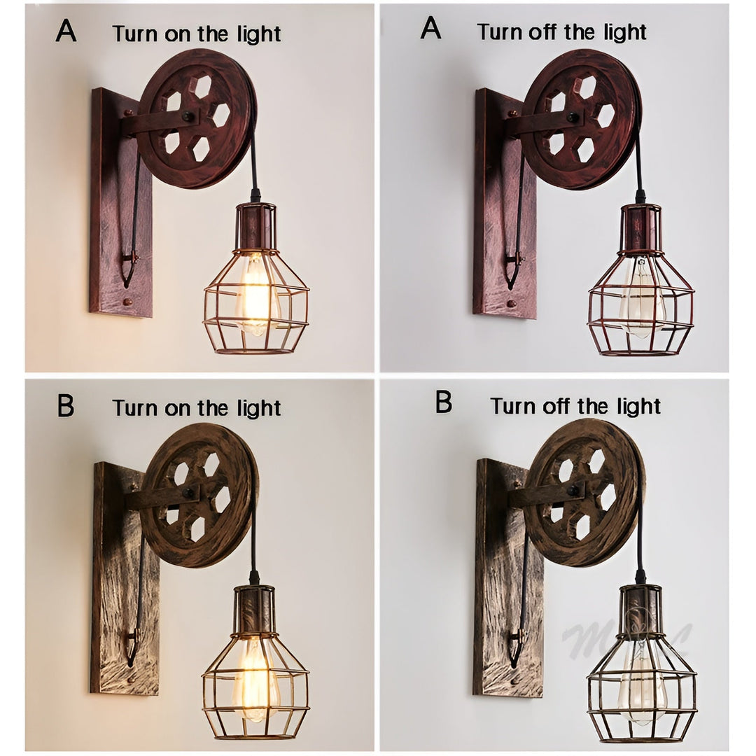 Vintage Industrial LED Wall Lamp - IronGlare-Black-Nora Luxe