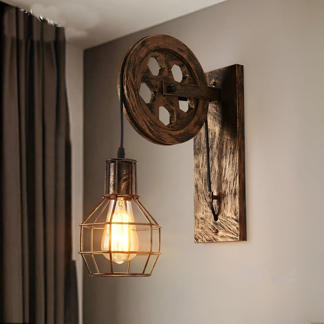 Vintage Industrial LED Wall Lamp - IronGlare-Black-Nora Luxe